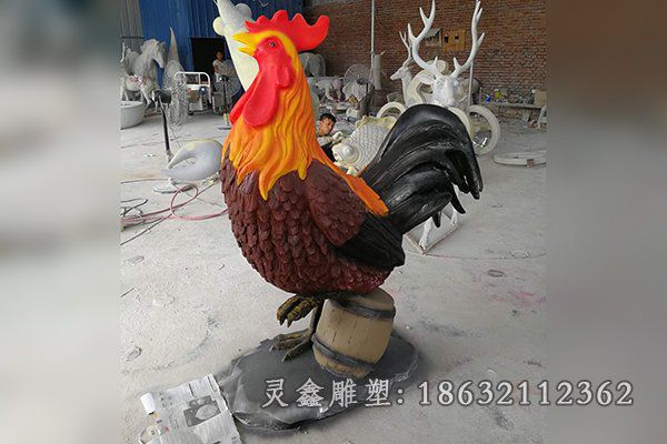 玻璃钢鸡动物雕塑