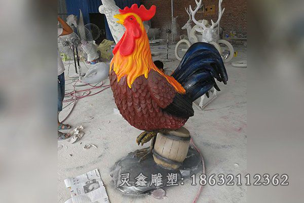 玻璃钢鸡动物雕塑