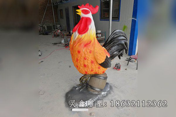 玻璃钢生肖鸡雕塑