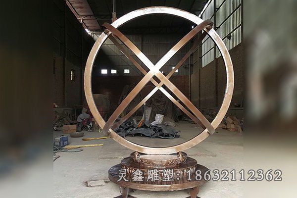 地球仪标志铜雕