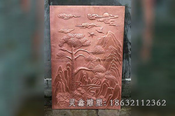 城市迎客松标志铜雕