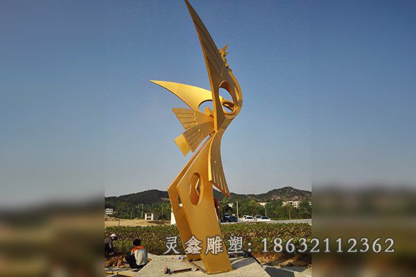 不锈钢凤凰雕塑 (8)
