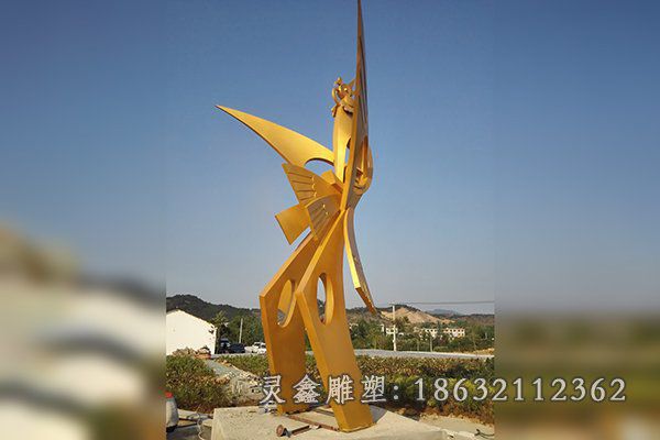 不锈钢凤凰雕塑 (9)