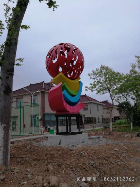 不锈钢镂空球雕塑 (1)