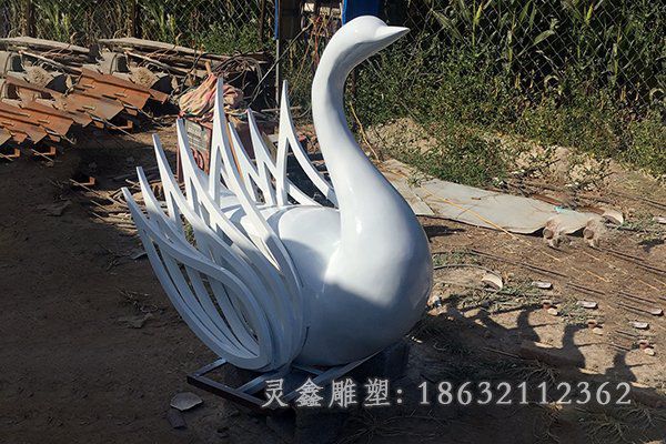 不锈钢天鹅雕塑 (5)