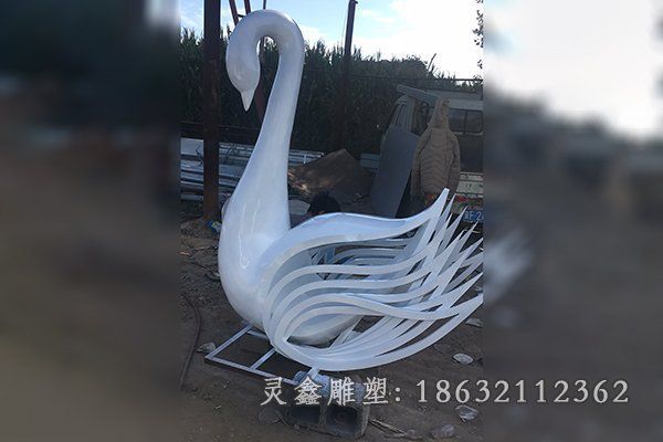 不锈钢天鹅雕塑 (7)