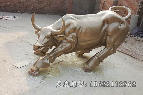 华尔街牛动物标志铜雕