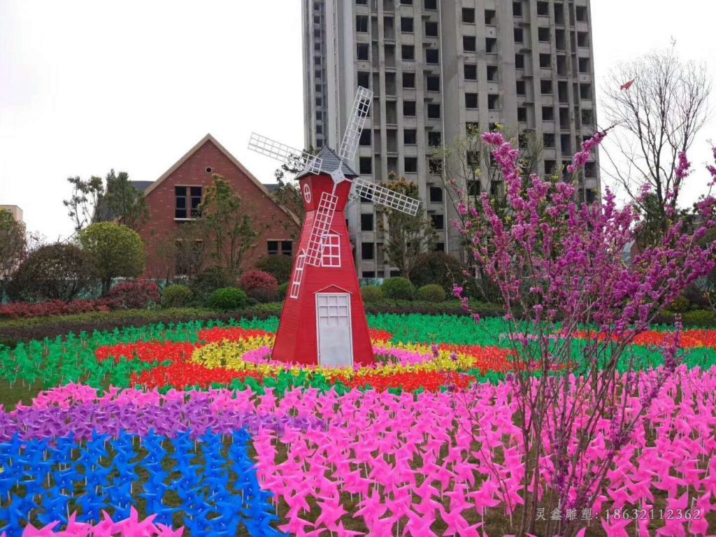 不锈钢风车景观雕塑