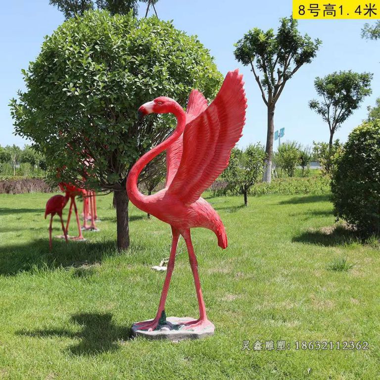 彩绘不锈钢火烈鸟雕塑