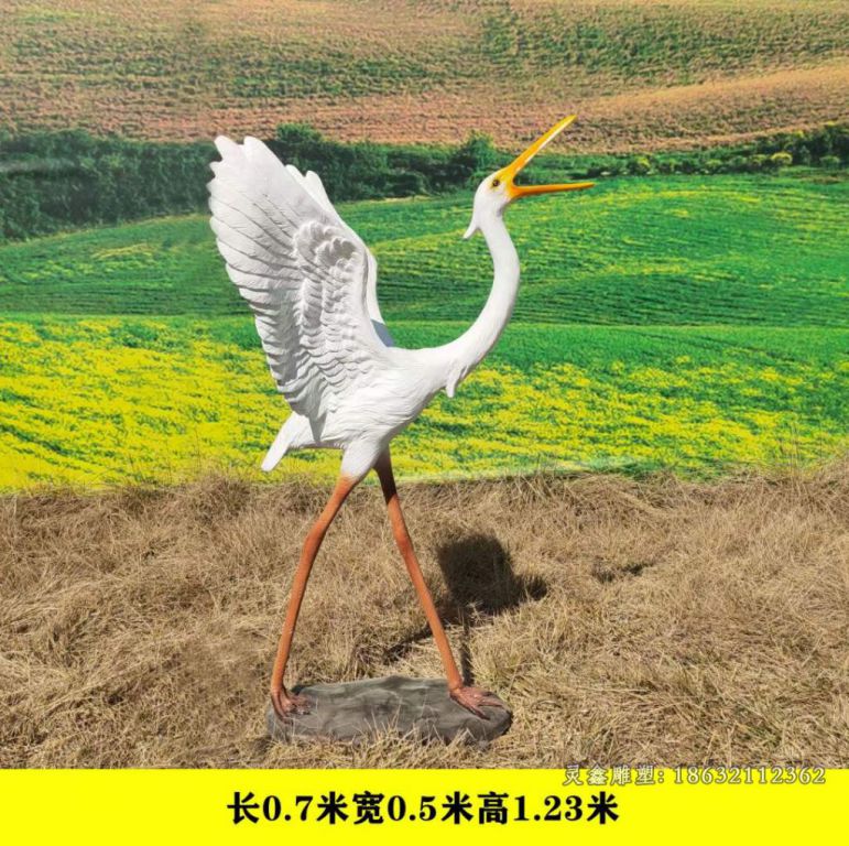 动物白鹭不锈钢雕塑