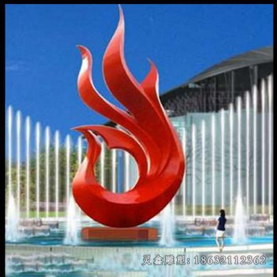 不锈钢凤凰喷泉动物雕塑 