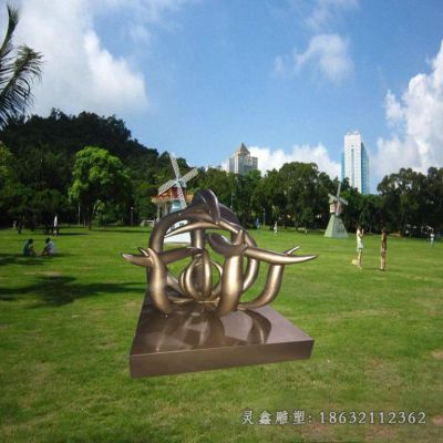 抽象海豚跳跃动物铜雕 
