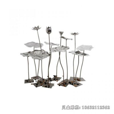 公园荷叶不锈钢镜面雕塑