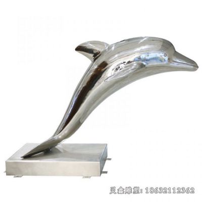 不锈钢海豚游动标志雕塑 