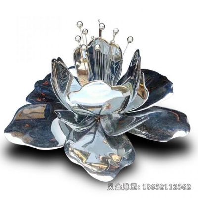 镜面花朵标志景观雕塑