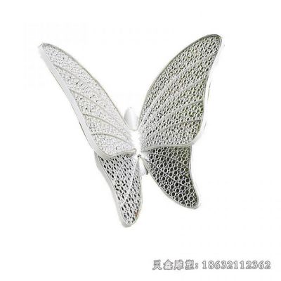 不锈钢镜面蝴蝶标志雕塑 