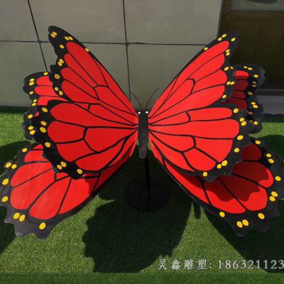 不锈钢蝴蝶园林动物标志雕塑