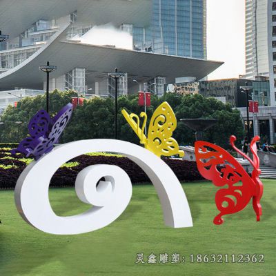 蝴蝶不锈钢动物标志雕塑 