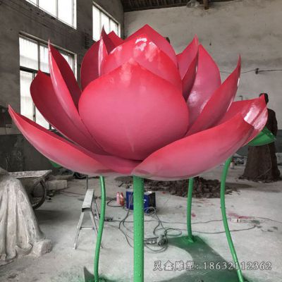 不锈钢荷花园林标志雕塑