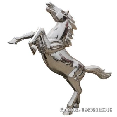 不锈钢镜面马动物标志雕塑 
