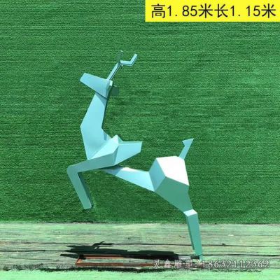 不锈钢彩绘鹿景观雕塑