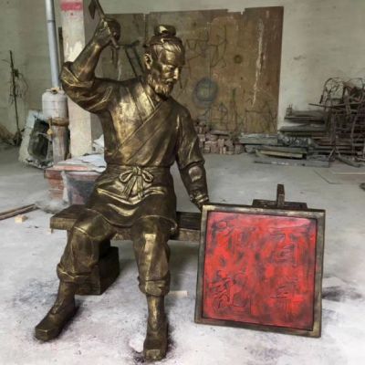 鲁班名匠人物铜雕