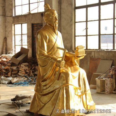金色鲁班人物景观铜雕