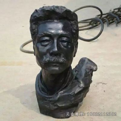 鲁迅校园名人头像铜雕
