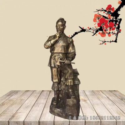 捋胡子鲁班人物铜雕