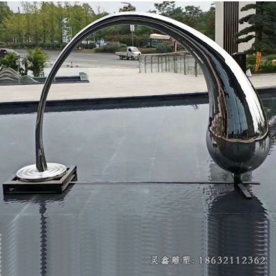 不锈钢广场水滴景观雕塑 