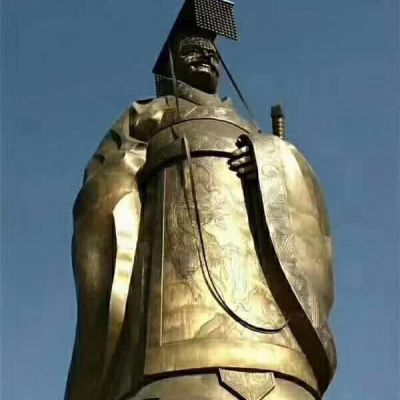 历史人物秦始皇景观铜雕