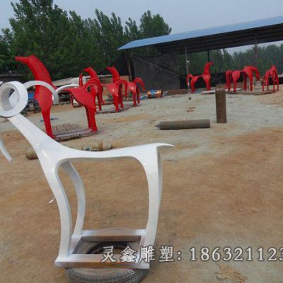 不锈钢羊动物景观雕塑 