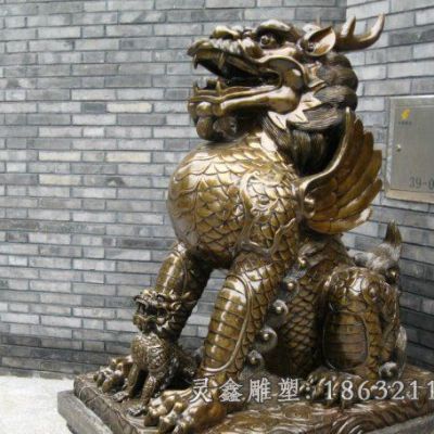 镇宅辟邪麒麟铜雕