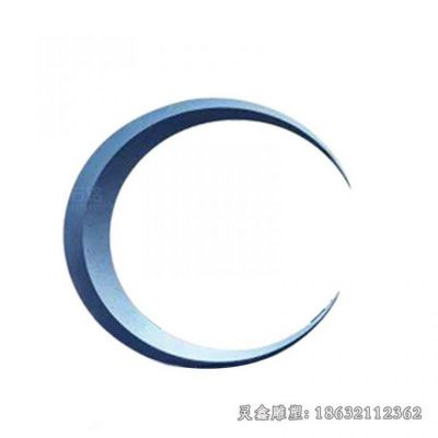 不锈钢抽象月亮景观雕塑 