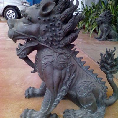 辟邪麒麟动物铜雕