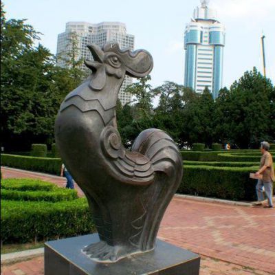 城市十二生肖鸡铜雕