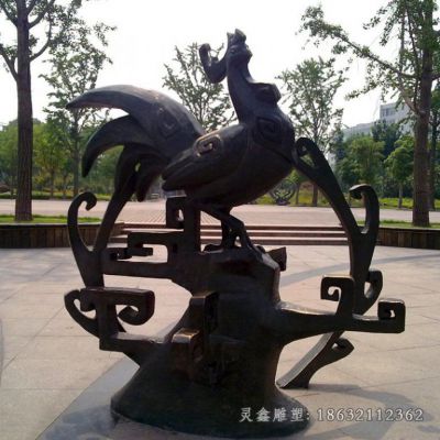 十二生肖吉祥鸡动物铜雕 