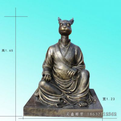 十二生肖兔首人身组合铜雕 