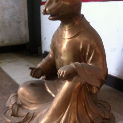十二生肖兔子标志铜雕