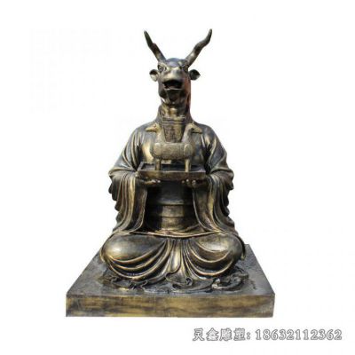 十二生肖羊首人身组合铜雕 