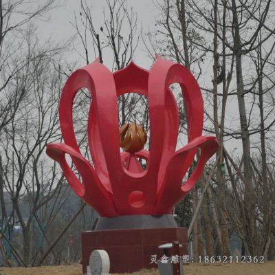 不锈钢城市紫荆花景观雕塑 