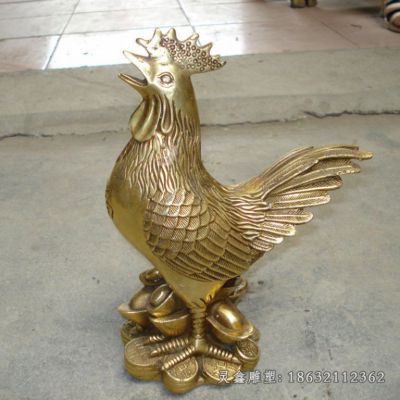 金鸡动物标志景观铜雕