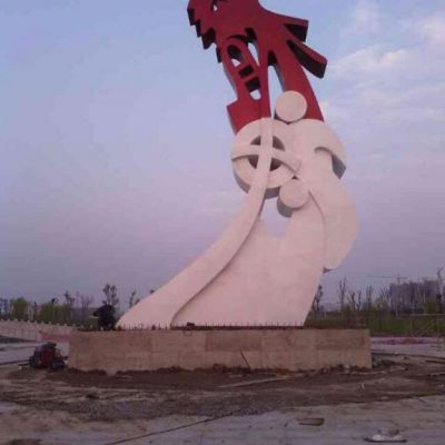 不锈钢抽象龙景观雕塑