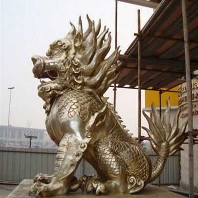 鎏金神兽麒麟铜雕