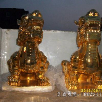 鎏金貔貅动物铜雕