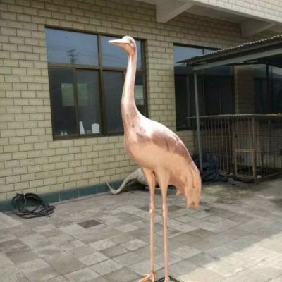 广场仙鹤动物景观铜雕