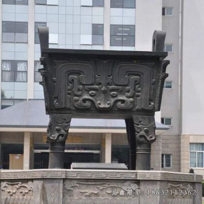 小区鼎标志景观铜雕