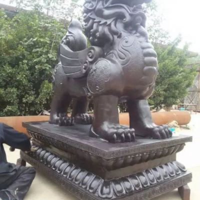 企业门口麒麟动物铜雕