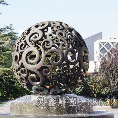 公园喷泉球景观铜雕
