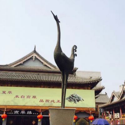 城市仙鹤动物景观铜雕